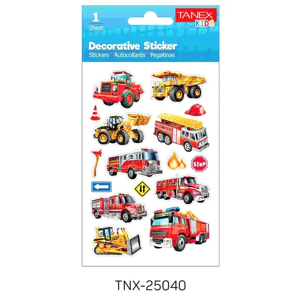 Tanex Kids Sticker Puffy Kamyon Serisi 16 Parça (25040)