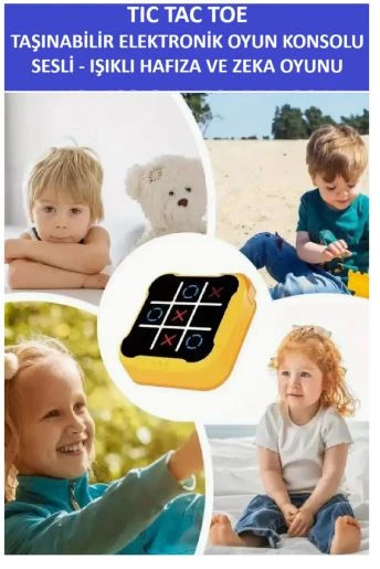 TIC TAC TOE TAŞINABİLİR ELEKTRONİK OYUN KONSOLU - SESLİ IŞIKLI ZEKA VE HAFIZA OYUNU - 6