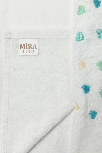 3 Lü Renkli Kalpli Su Taşı Kenar İşlemeli Havlu Seti 50X90 Cm - 2