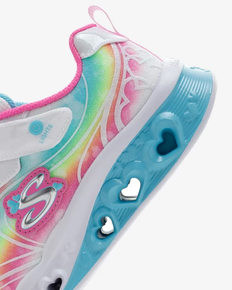 Skechers 303253L WMLT Flutter Heart Lights - Groovy Swirl Çocuk Günlük Spor Ayakkabı - 7