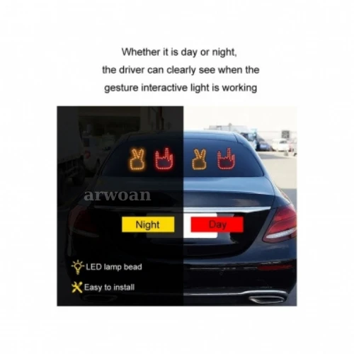 Araba İnteraktif Parmak Işığı Çok Fonksiyonlu Uyarı Anti-arka Çarpışma Işığı - 6