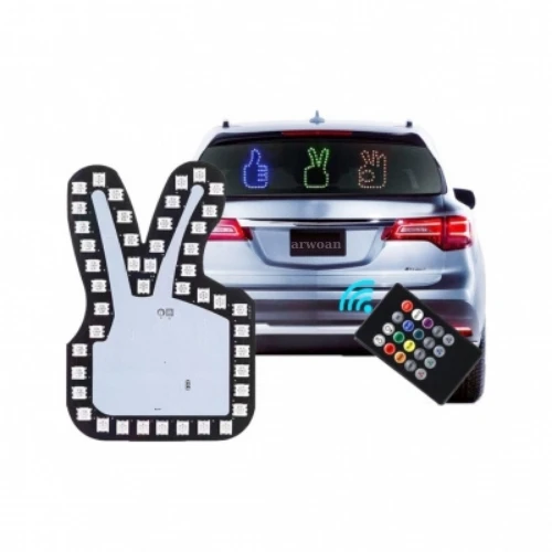 Araba İnteraktif Parmak Işığı Çok Fonksiyonlu Uyarı Anti-arka Çarpışma Işığı - 5