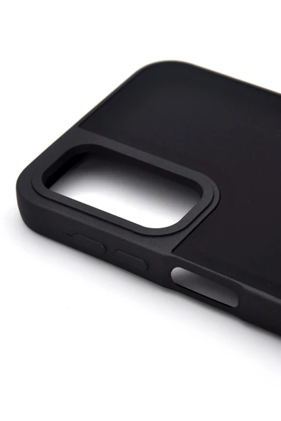 Samsung Galaxy A24 Uyumlu Deri Görünümlü Sert Kapak Kılıf Siyah - Resim 3