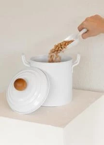 THE MİA STRİPE BAKLİYAT VE DETERJAN SAKLAMA KABI BEYAZ - 2