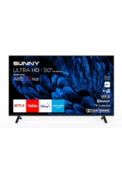 Sunny SN50FMN252 4K Ultra HD 50" 127 Ekran Uydu Alıcılı webOS Smart LED TV
