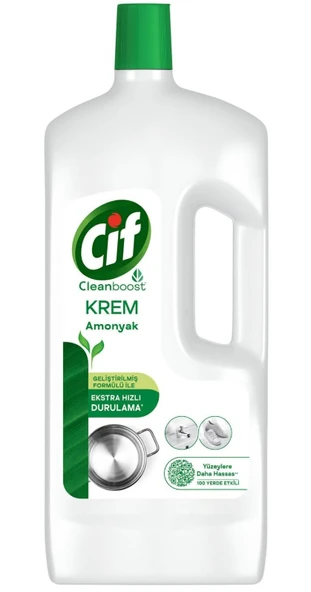 CİF KREM YENİ NESİL YÜZEY TEMİZLEYİCİ AMONYAK 1500 ML X 2 ADET