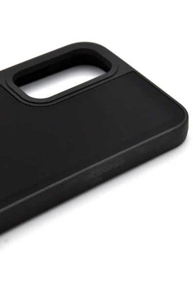 Samsung Galaxy A14 Uyumlu Deri Görünümlü Sert Kapak Kılıf Siyah - Resim 4