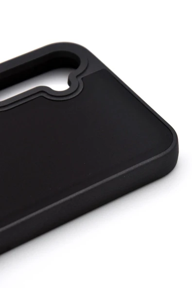 Samsung Galaxy A34 Uyumlu Deri Görünümlü Sert Kapak Kılıf Siyah - Resim 4