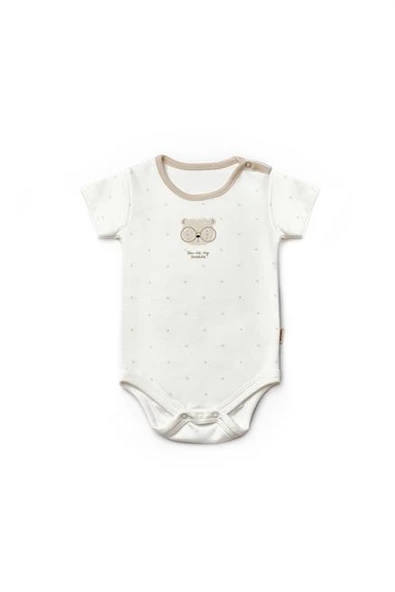 Bebek 3'lü Kısa Kol Body, %100 Organik Pamuk, Bebek ve Yenidoğan Serisi -CSY8122 - 5