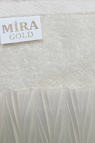 3 Lü Tül Dantel İşlemeli Boncuklu Havlu Seti 50X90 Cm - 3