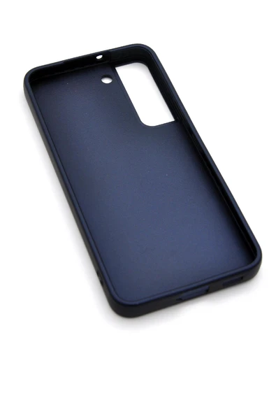 Samsung Galaxy S22 Uyumlu Deri Görünümlü Sert Kapak Kılıf Lacivert - Resim 6