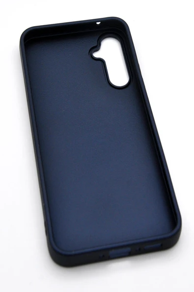 Samsung Galaxy S23 Uyumlu Deri Görünümlü Sert Kapak Kılıf Lacivert - Resim 6