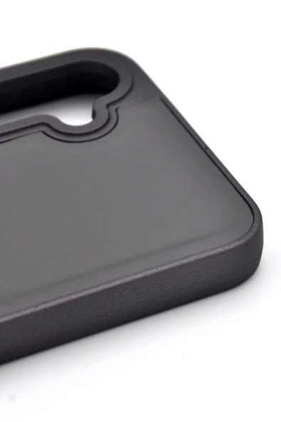 Samsung Galaxy A54 Uyumlu Deri Görünümlü Sert Kapak Kılıf Gri - Resim 4