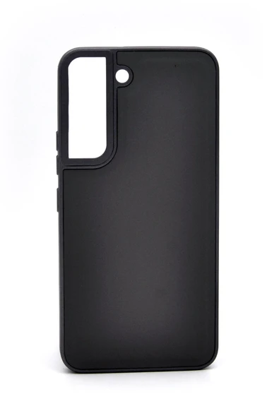 Samsung Galaxy S22 Uyumlu Deri Görünümlü Sert Kapak Kılıf Gri ürün görseli