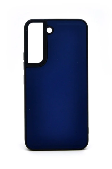 Samsung Galaxy S22 Uyumlu Deri Görünümlü Sert Kapak Kılıf Lacivert ürün görseli