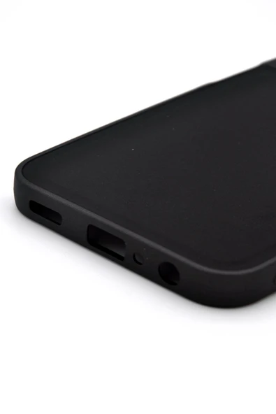 Samsung Galaxy A14 Uyumlu Deri Görünümlü Sert Kapak Kılıf Siyah - Resim 5