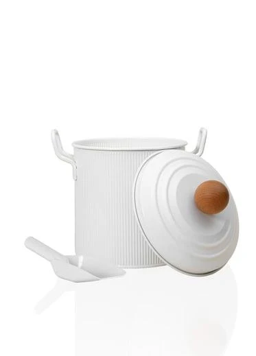 THE MİA STRİPE BAKLİYAT VE DETERJAN SAKLAMA KABI BEYAZ - 5