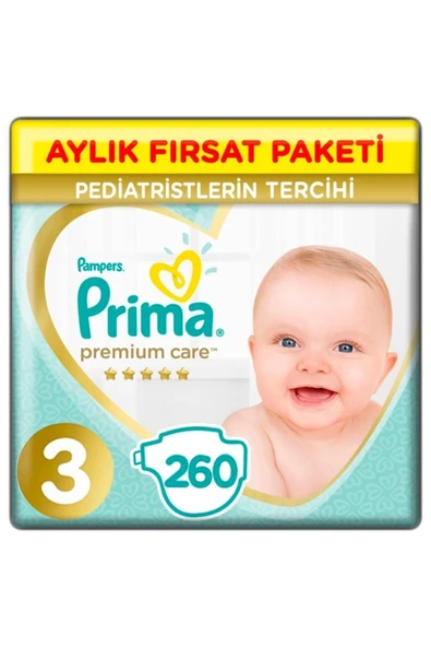 Prima Premium Care Bebek Bezi No:3 x 260