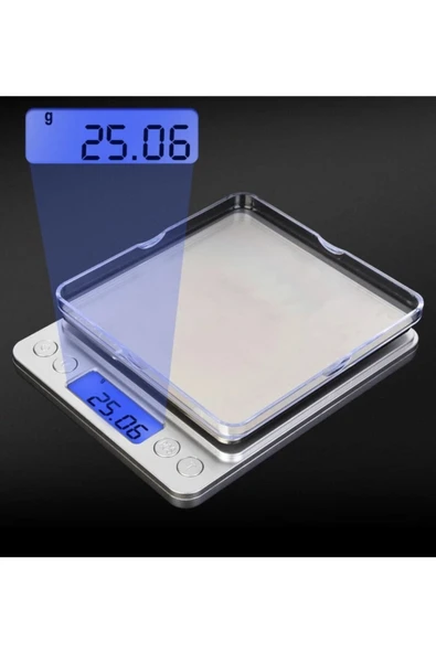 FARISSU Hassas Terazi – 500g / 0.01g Hassasiyet – Mavi LCD Ekran - 4