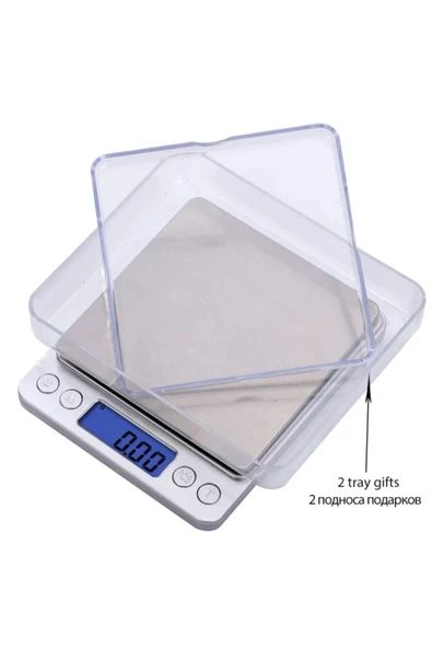 FARISSU Hassas Terazi – 500g / 0.01g Hassasiyet – Mavi LCD Ekran - 3