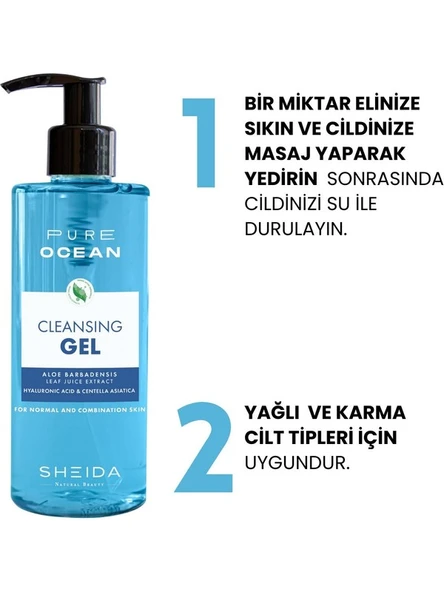 Sheida Pure Ocean Temizleme Jeli 250ML Normal ve Karma Cilt Için