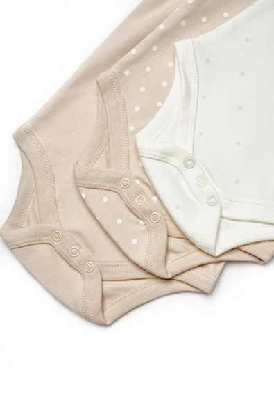 Bebek 3'lü Uzun kollu Body %100 Organic Pamuk, Yenidoğan Serisi -CSY8124 - 10