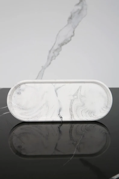 Dekoratif Oval Sunum Tepsisi Tabağı Sunumluk 9x23 Cm - 1