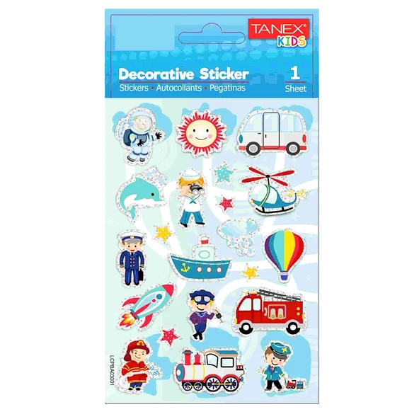 Tanex Kids Sticker Puffy Ulaşım Araçları Serisi 21 Parça (25151)