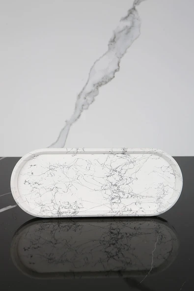 Dekoratif Oval Sunum Tepsisi Tabağı Sunumluk 9x23 Cm - 1