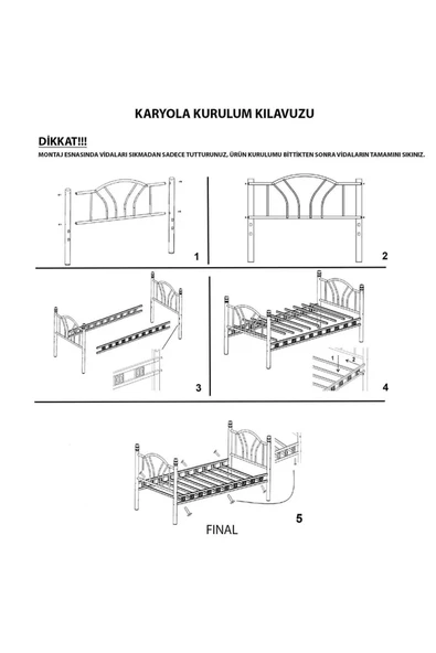 ARGİMO Kamelya Sedir Metal Karyola Beyaz 90 X 200 CM - 8