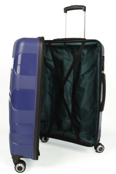 Hotowa Gold PP Valiz 8011 Koyu Mavi TSA Kilitli Orta Boy - 4