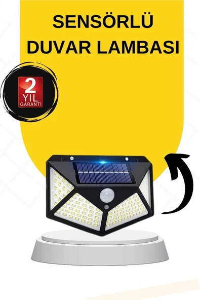 SENSÖRLÜ GÜNEŞ ENERJİLİ DUVAR LAMBASI