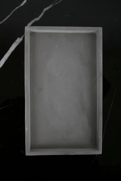 Mermer Desenli Beton Sunum Tabağı Dekoratif Sunumluk Sunum Tepsisi 15x25 Cm - 2