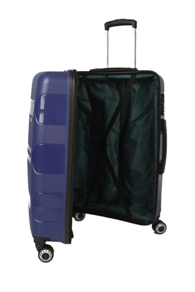 Hotowa Gold PP Valiz 8011 Koyu Mavi TSA Kilitli Üçlü Set - 6