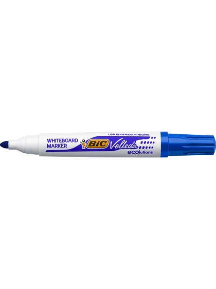Bic 1701 Velleda Eco Yuvarlak Uçlu Beyaz Tahta Kalemi Mavi 12'li Kutu - 3