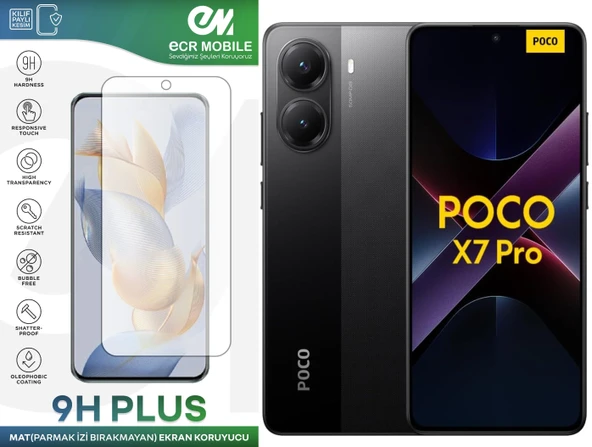 Poco X7 Pro Ekran Koruyucu MAT Parmak İzi Bırakmayan Uyumlu 9H Esnek Nano Kırılmayan