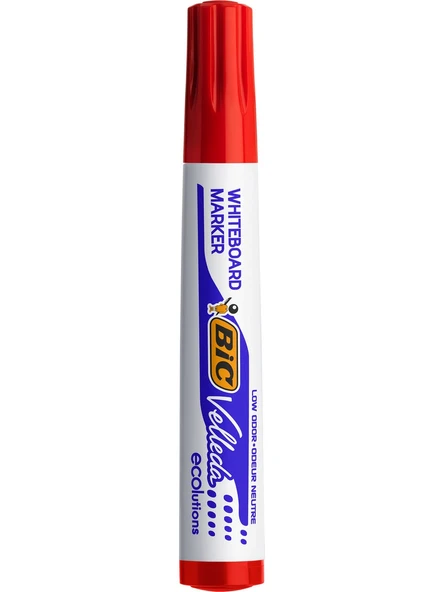 Bic 1701 Velleda Eco Yuvarlak Uçlu Beyaz Tahta Kalemi Kırmızı 12'li Kutu - 2