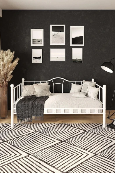 ARGİMO Kamelya Sedir Metal Karyola Beyaz 100 X 200 CM - 2