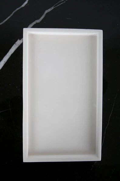 Mermer Desenli Beton Sunum Tabağı Dekoratif Sunumluk Sunum Tepsisi 15x25 Cm - 2