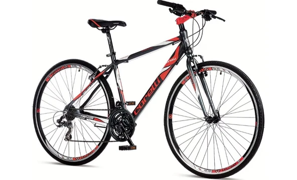 Corelli Trivor 1.0 28 jant 18'' Kadro Şehir Bisikleti K.Gri - Kırmızı Beyaz