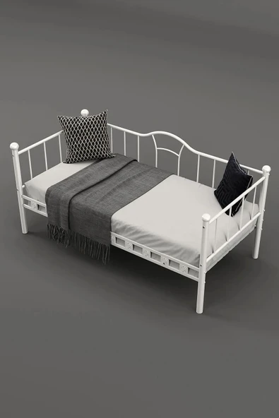 ARGİMO Kamelya Sedir Metal Karyola Beyaz 90 X 200 CM - 4