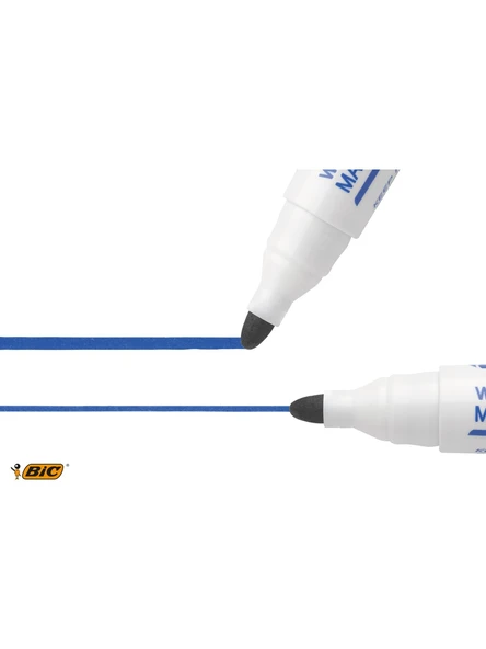 Bic 1701 Velleda Eco Yuvarlak Uçlu Beyaz Tahta Kalemi Mavi 12'li Kutu - 5