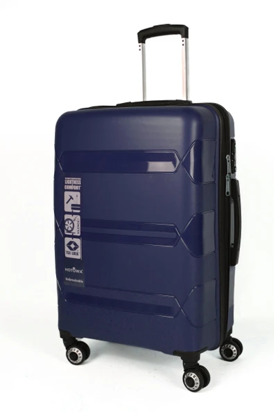 Hotowa Gold Pp Valiz 8011 Koyu Mavi Tsa Kilitli Ikili Set - 3