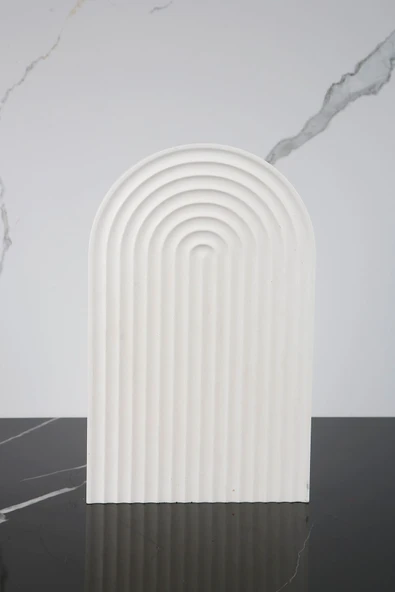 Mermer Desenli El Yapımı Beton Sunum Tabağı Dekoratif Sunumluk 30 Cm