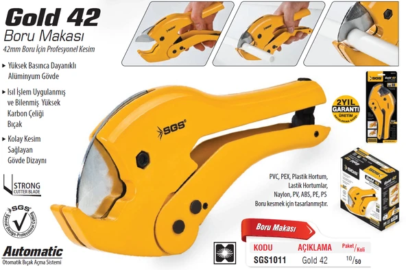 SGS1011 GOLD42 PPRC Boru Kesme Makası 42mm - 2