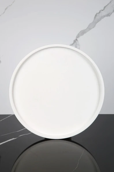 Mermer Desenli Sunum Tepsisi Yuvarlak Sunum Tabağı Sunumluk 28 Cm ürün görseli 1