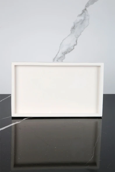 Mermer Desenli Beton Sunum Tabağı Dekoratif Sunumluk Sunum Tepsisi 15x25 Cm - 1