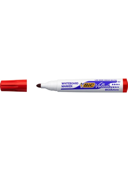 Bic 1701 Velleda Eco Yuvarlak Uçlu Beyaz Tahta Kalemi Kırmızı 12'li Kutu - 3