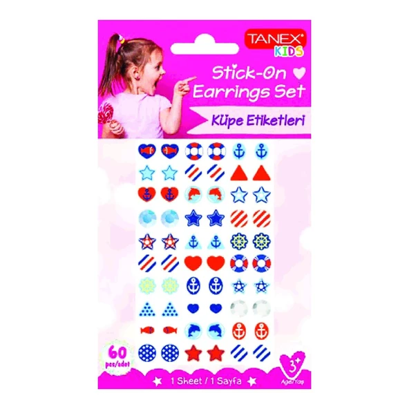 Tanex Kids Sticker Küpe Etiketi 60 Parça (25201)