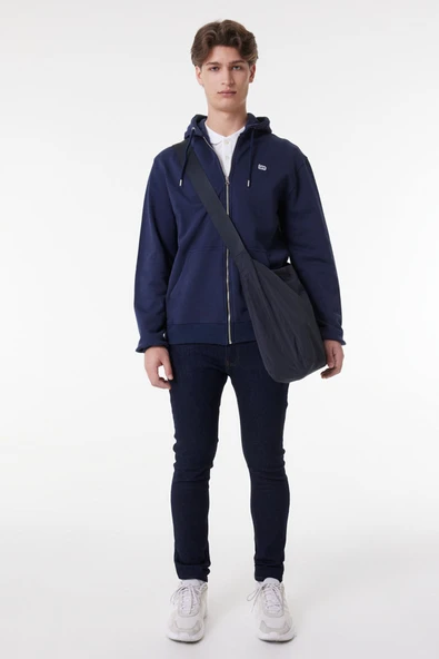 Riders by Lee  Regular Fit %100 Pamuk Kapüşonlu Tam Fermuarlı Lacivert Sweatshirt L80KSP410 - 2